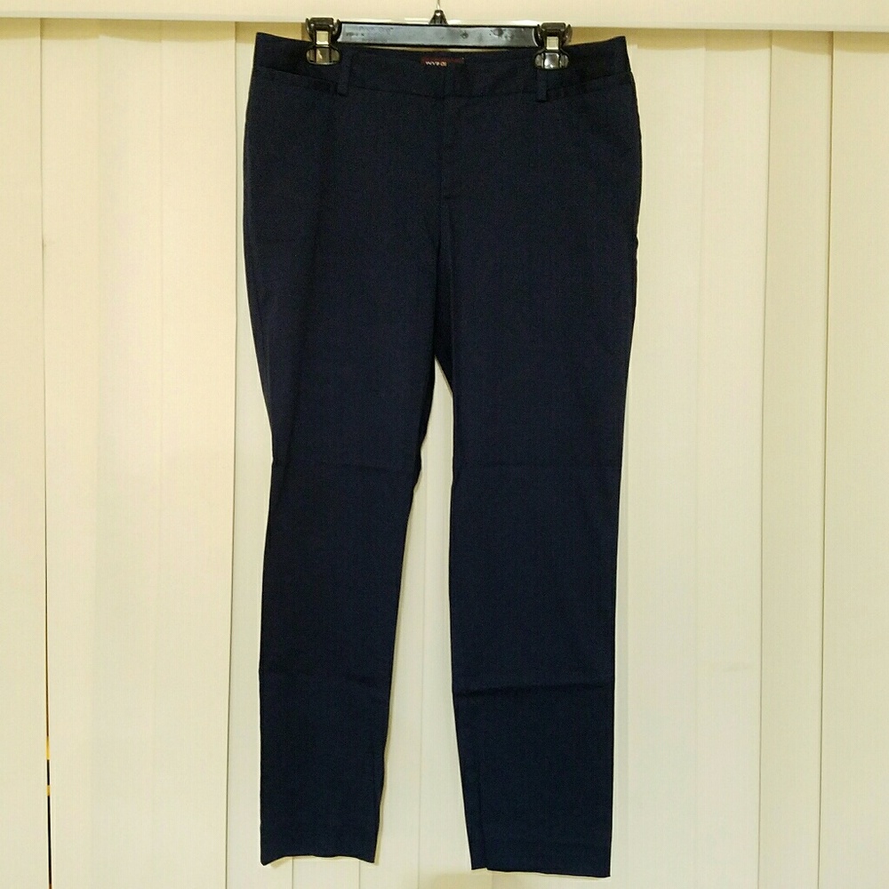 New Women Roz&Ali Navy Blue Dress Pant 8
